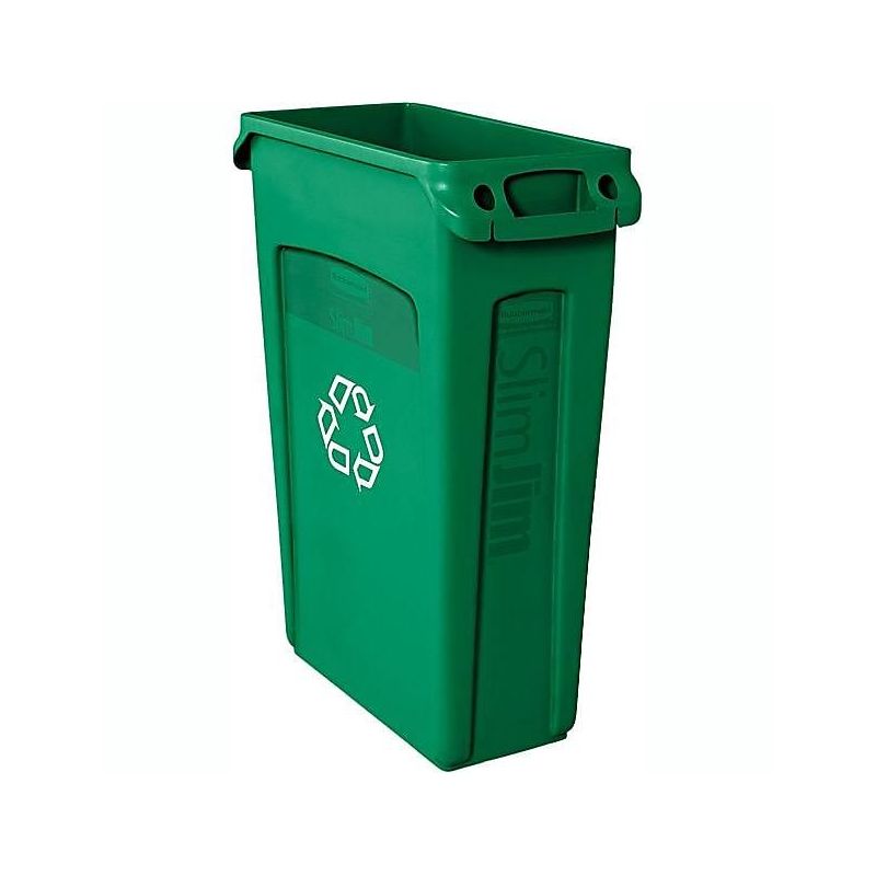 Rubbermaid Commercial Slim Jim Recycling Container w/Venting Channels Plastic 23gal Green 354007GN, 5 of 6