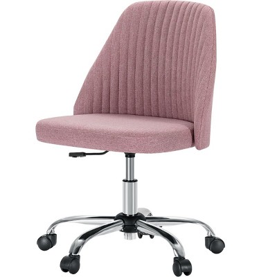 Modern Adjustable Height  Swivel 360 Task  Chair For Office，Upholstery Fabric Armless Office Task Chair With Wheels -Cuddlewood