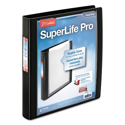 Cardinal SuperLife Pro Easy-Open ClearVue Locking Slant-D Binder 1" 11 x 8 1/2 Black 54651