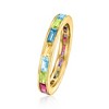 Ross-Simons 1.70 ct. t.w. Multi-Gemstone Baguette Eternity Band in 18kt Gold Over Sterling - 3 of 4