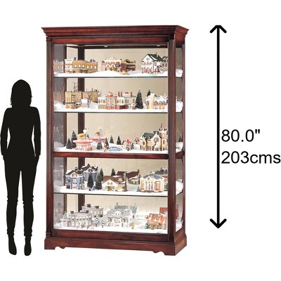 Windsor Cherry Lighted Traditional Curio Cabinet