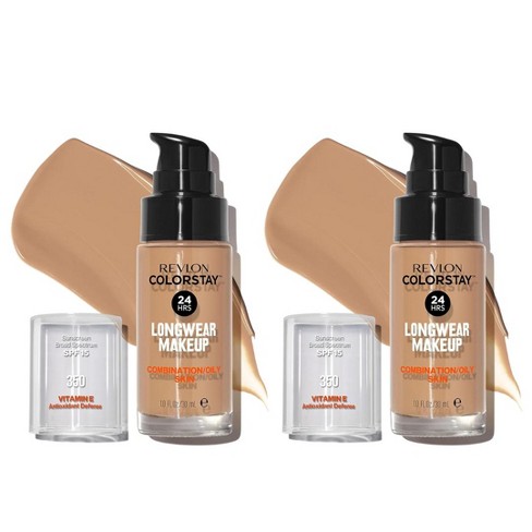 Revlon ColorStay (350 Rich Tan) Face Longwear Makeup, Liquid Foundation for Combination & Oily Skin, SPF 15 (PACK OF 2) Color Stay - image 1 of 4