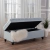 Okak Luxury ButtonTufted Storage Ottoman Bench Ottoman Foot Rest with Hidden Storage and Birch Wood Legs Bed Bench for Bedroom,Entryway, Light Blue - 2 of 4