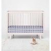 Bacati - Pin Stripes Blue Navy 100 percent Cotton Universal Baby US Standard Crib or Toddler Bed Fitted Sheet - 4 of 4