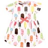 Touched by Nature Baby and Toddler Girl Organic Cotton Dress and Cardigan, Popsicle - image 4 of 4