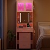 Apple Pink Particle Board with Textured Melamine Finish, 3-Drawer 2-Door Dressing Table Set - 2 of 3