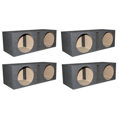 QPower QBASS12 Dual 12" Vented Ported Subwoofer Sub Box Enclosure (4 Pack)