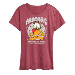 Women's - Garfield - Aquarius Rest Of The World Is Weird Short Sleeve Graphic T-Shirt - 1 of 4