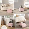 StorageBud Storage Ottoman for Bedroom End of Bed, Velvet Storage Bench, Large Storage Ottoman Bench, Entryway Bench with Storage - 3 of 4