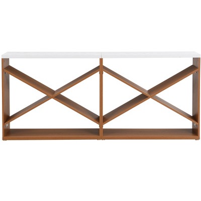 VYNXARIA Console Tables - 70.87 Inch Farmhouse X-Shape Detachable Extra Long Table, White