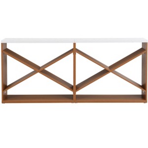 VYNXARIA Console Tables - 70.87 Inch Farmhouse X-Shape Detachable Extra Long Table, White - 1 of 4
