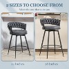 DYHOME Swivel Bar Stools Set of 2, 24" Counter Height Kitchen Stools with Back, Suede & Woven Backrest, 360° Roating Metal Frame Barstools - 3 of 4