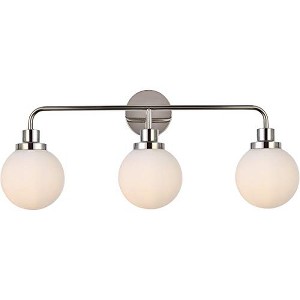 Elegant Lighting Hanson 3 lights bath sconce in polished nickel with frosted shade - 1 of 4