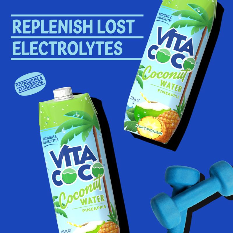 Vita Coco Pineapple Coconut Water - 1 L (33.8 fl oz)Carton, 5 of 9