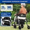 JUJABU Lightweight 2-in-1 Foldable Rollator Walker for Seniors with Seat, Brakes and Adjustable Height, Gray - 3 of 4