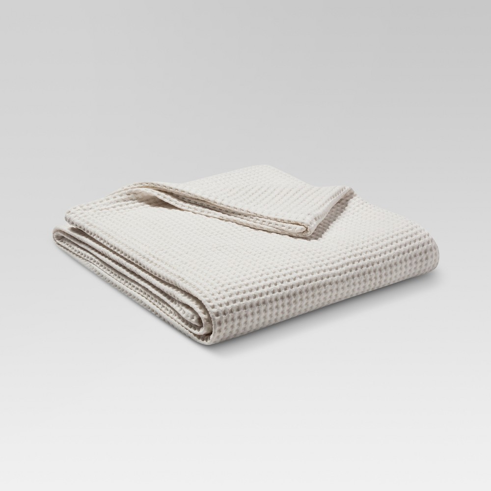 Full/Queen Waffle Weave Blanket Natural White - Threshold was $44.99 now $31.49 (30.0% off)