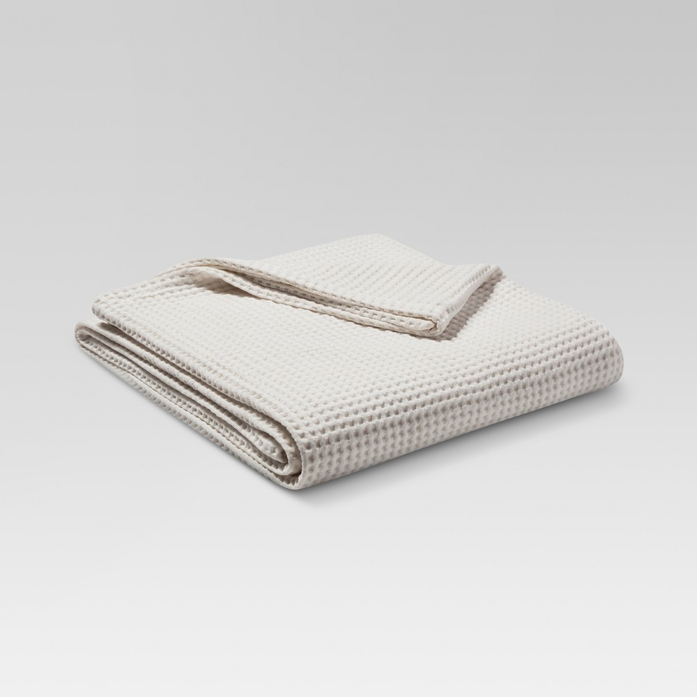 Full/Queen Waffle Weave Blanket Natural White - Threshold was $44.99 now $31.49 (30.0% off)