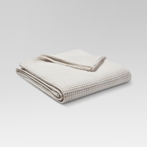 Twin Waffle Weave Blanket Natural White - Threshold
