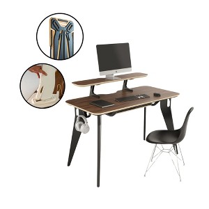 Hoek Office Desk Bundle, 47.5" x 23", Modular Shelving, Storage Hook, Wall-Mountable Desk for Compact Spaces & Work, Tool Free Set Up - 1 of 4