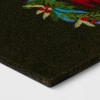 1'6"x2'6" Christmas 'Merry' Wreath Flocked Coir Doormat Red/Green - Wondershop™: Outdoor Botanical Rectangle Rug - 3 of 4