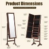 ELJGET 47.3" Freestanding Jewelry Armoire with Full-Length Mirror, Lockable Jewelry Organizer Cabinet, Large Storage - 3 of 4