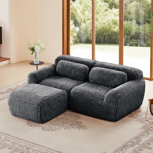 L-Shaped Plush Boneless Sectional Sofa with Chaise, 32D High-Density Sponge, and Ergonomic Design - 1 of 4