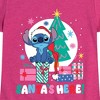 Girls' - Lilo and Stitch - Santa's Here Christmas Fitted Short Sleeve Graphic T-Shirt - 2 of 4