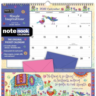 2022 Wall Calendar Note Nook 12 Month 12"x12" Simple Inspirations - Wells St. by Lang