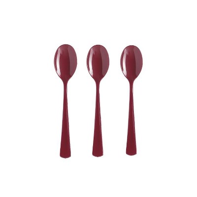Burgundy Heavy-Duty Plastic Disposable Cutlery Set - 150 Pieces