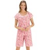 Collections Etc Floral Pattern Cap Sleeve Top & Shorts 2-Piece Pajama Set - 4 of 4