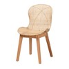 Baxton Studio Emmali Modern Bohemian Rattan and Wood 7-Piece Dining Set - 3 of 4