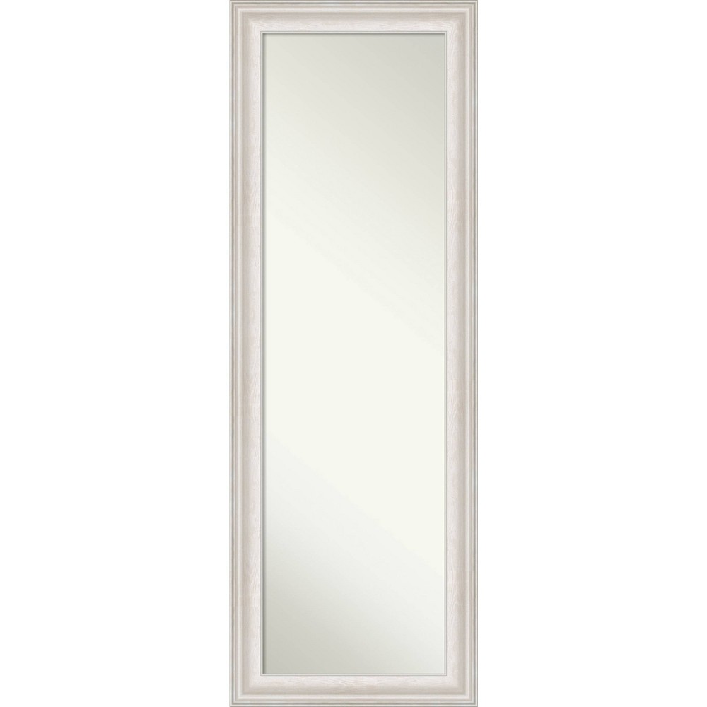 Photos - Wall Mirror 19" x 53" Non-Beveled Trio White Wash Silver Full Length on The Door Mirro