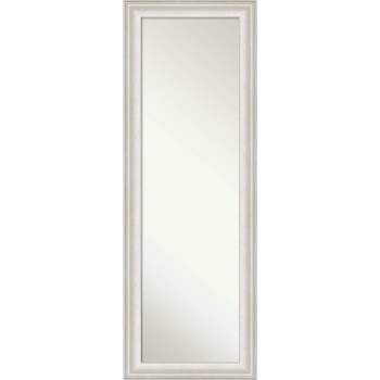 19" x 53" Non-Beveled Trio White Wash Silver Full Length on The Door Mirror - Amanti Art