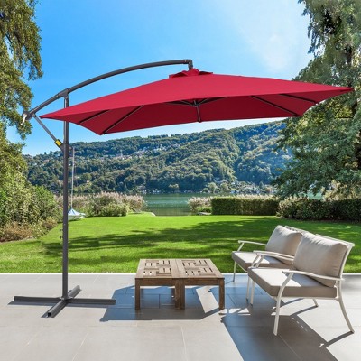 Sonkuki 8.2×8.2FT Outdoor Patio Umbrella, Square Canopy Offset Umbrella for Villa Gardens, Lawns and Yard