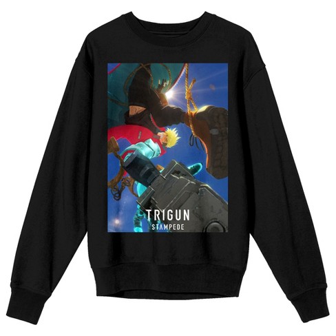 Trigun Stampede Vash The Stampede Crew Neck Long Sleeve Black Adult Sweatshirt - image 1 of 3