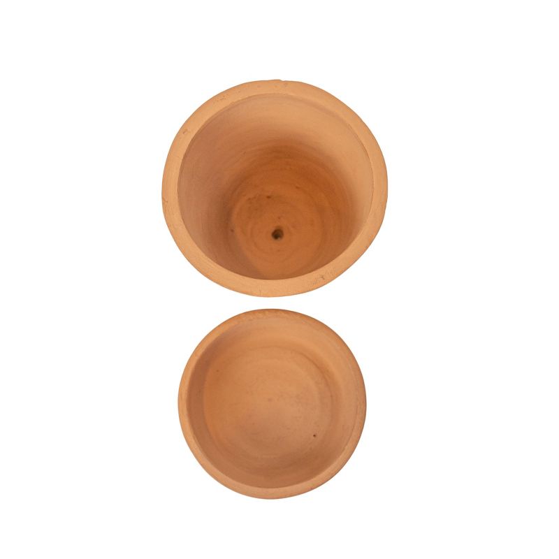Set of 2 Floral Planter with Saucer Terracotta by Foreside Home & Garden, 6 of 10