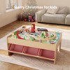 Wooden Train Table Set - Kids Activity Table with Train Tracks, 3 Storage Bins & City Scenery, Educational Toy for Toddlers Boys Girls Ages 3+ - 2 of 4