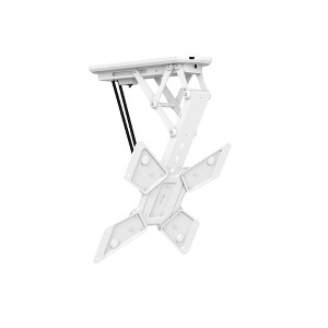 Mount-It! Motorized Ceiling TV Mount With Remote, Electric Flip Down Pitched Roof Mount Fits 32 to 55 Inch Flat Screen TVs and Monitors, White - 1 of 4