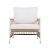 Hrinhom 3-Piece Outdoor Chair Set,Patio Conversation Set with 2 Lounge Chairs & Glass Top Table,Waterproof Cushion - 3 of 4