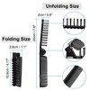 Unique Bargains Women's Travel Plastic Dual Head Toothed Foldable Hairdressing Hair Comb Brush 1 Pc - 2 of 4