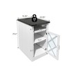 Vynxaria Farmhouse End Table with Charging Station ¨C 15.4'' Rustic Nightstand with Barn Door & Adjustable Shelf - 4 of 4