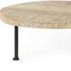 HomeRoots 15" Light Brown And Black Round Solid Wood Handmade Riser Tray - 4 of 4