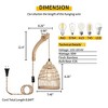 TOBILI Rattan Plug in Wall Sconces Wicker Wall Lamp with Plug in Cord Hand Woven Rattan Wall Light Farmhouse - 4 of 4