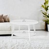 2-Tier Round Coffee Table with Storage, 31.5 Inch Mid-Century Modern Center Table with Tapered Legs - 3 of 4
