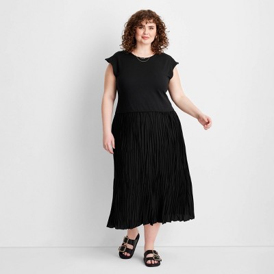 Women's Short Sleeve Drop Waist Maxi Dress - Future Collective Black