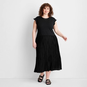 Women's Short Sleeve Drop Waist Maxi Dress - Future Collective Black - 1 of 3