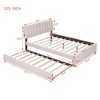 Queen/Full/Twin Size Teddy Fleece Upholstered Platform Bed with Trundle Bed and LED Lights-ModernLuxe - 3 of 4