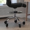 Flash Furniture Lexi Mid-Back Drafting Chair with Adjustable Foot Ring, Chrome Base, and Transparent Roller Wheels - 3 of 4