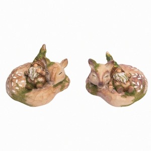 Transpac Resin Sleepy Woodland Critter Decor Set of 2 Spring Home Decorations - 1 of 1