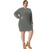 Agnes Orinda Women's Plus Size Knit Sweater Warm Long Sleeve Pullover Mini Dresses - 3 of 4